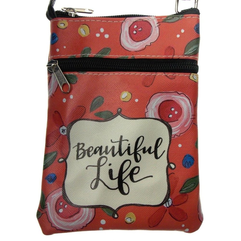 Brownlow Beautiful Life Floral Pink Crossbody Bag Simple Inspirations Zippered